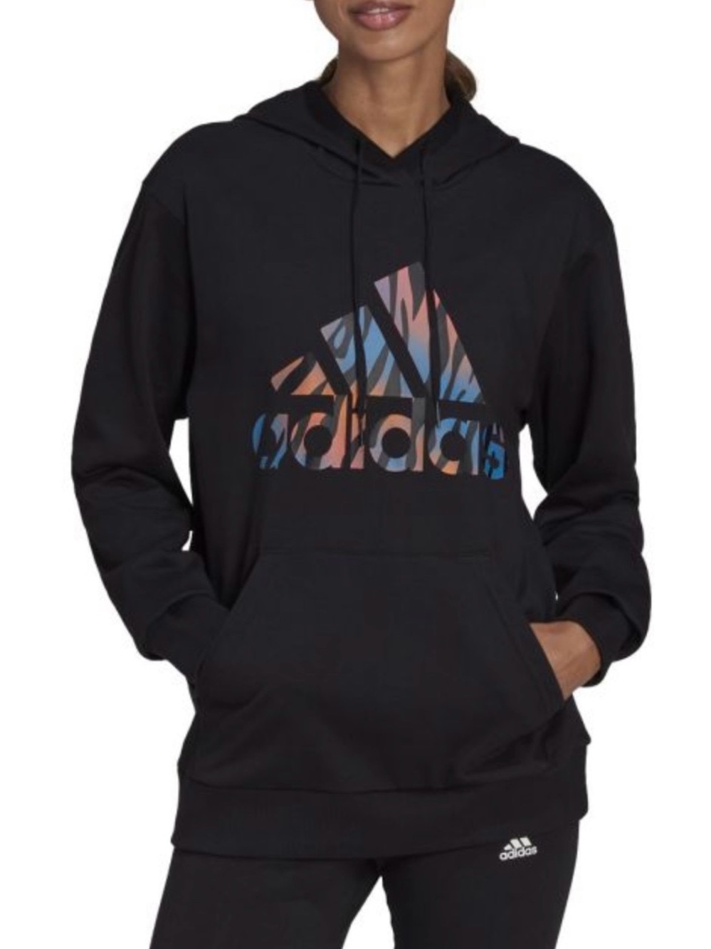 Adidas Tiger logo print hooded sweatshirt women’s size large